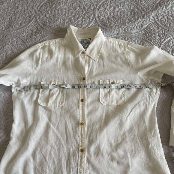 Vintage Dockers white  button Down Long sleeve linen shirt size XL - Picture 7 of 12